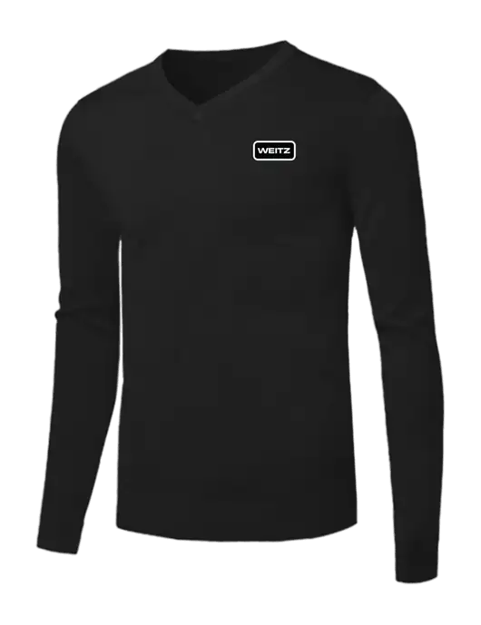 Brooks Brothers Black Washable Merino V-Neck Sweater w/Weitz Logo