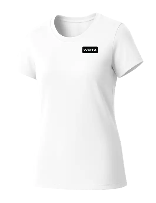 Womens Seriously Soft White T-Shirt w/Weitz Logo