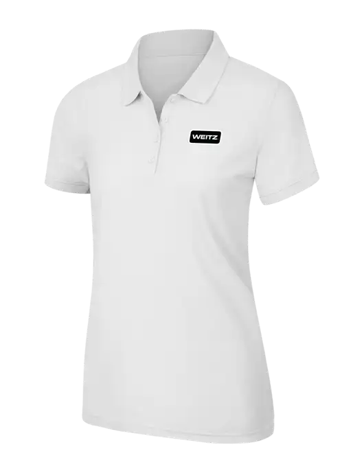 White Womens Core Classic Pique Polo w/Weitz Logo