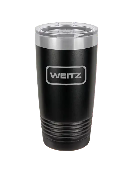 Polar Camel 20 oz Powder Coated Black Vacuum Insulated Tumbler w/Weitz Logo