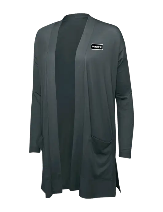 Smoke Grey Womens Concept Long Pocket Cardigan w/Weitz Logo