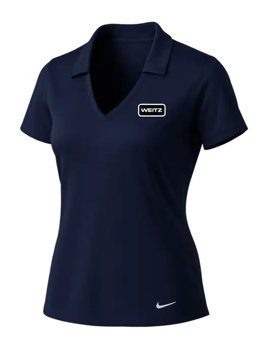 NIKE Dark Navy Womens Dri-Fit Vertical Mesh Polo w/Weitz Logo
