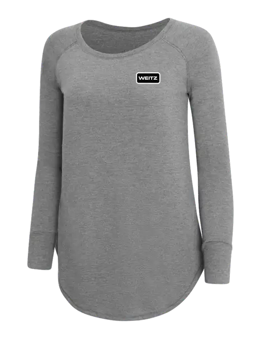 Womens Perfect Wide Collar Tunic Tri-Blend Grey Frost 4.5 oz T-Shirt w/Weitz Logo