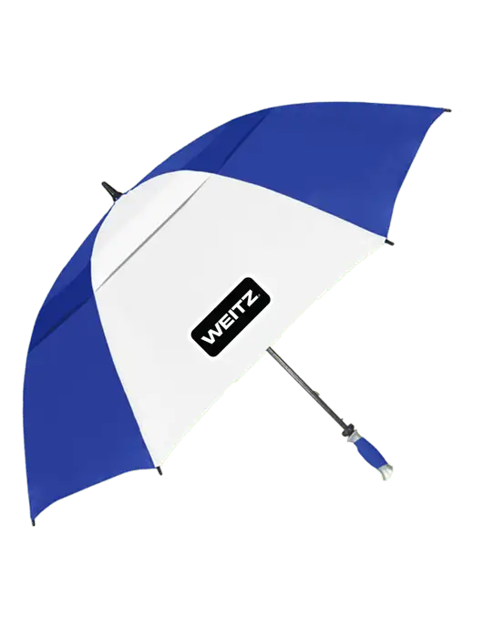 Royal/White Vented Typhoon Tamer Golf Umbrella w/Weitz Logo