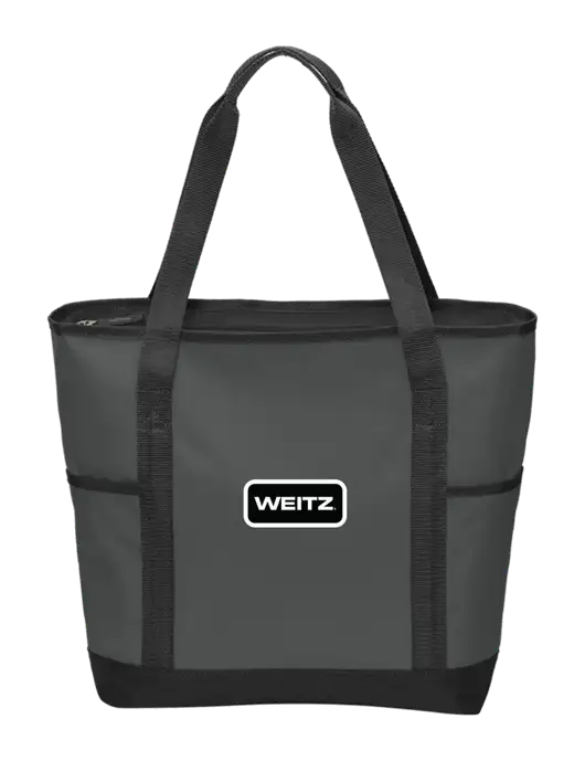 On the Go Charcoal/Black Tote  w/Weitz Logo