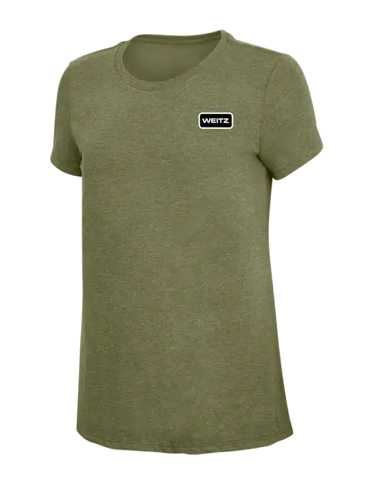Womens Simply Soft Military Green Frost 4.5oz Poly/Combed Ring Spun Cotton T-Shirt
 w/Weitz Logo