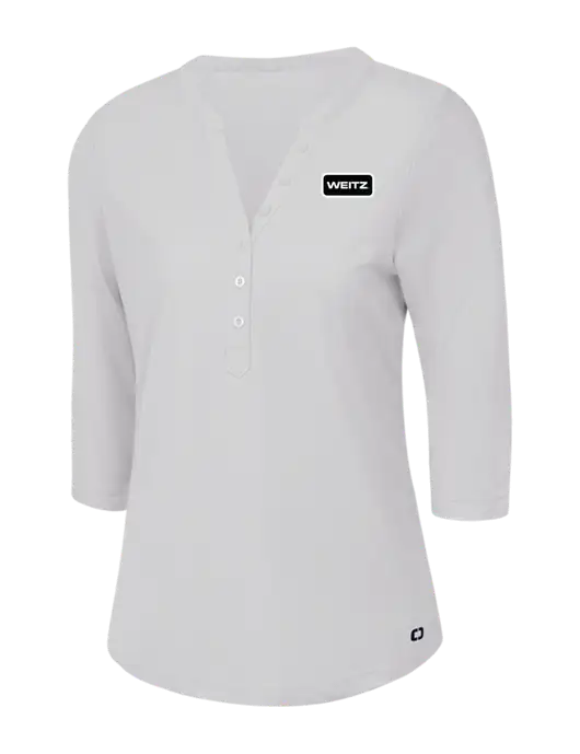 OGIO Bright White Jewel Henley w/Weitz Logo