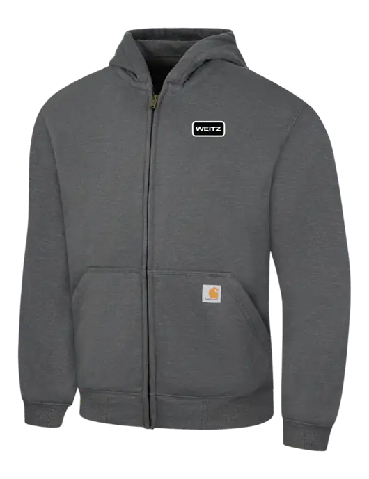 Carhartt Dark Grey Heather Rain Defender Paxton Heavyweight Hooded Zip-Front Sweatshirt w/Weitz Logo