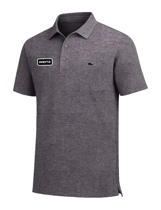 Vineyard Vines Destin Stripe Dark Grey Sankaty Polo w/Weitz Logo