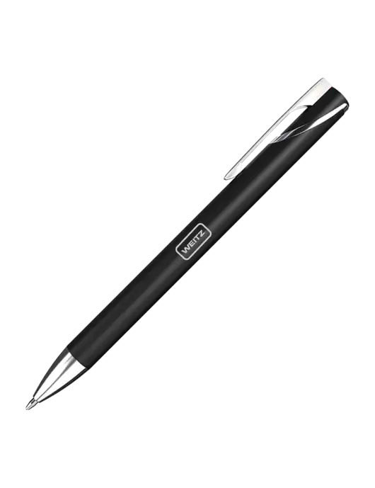 Black/Chrome HyperNova Ballpoint Pen - Black Ink w/Weitz Logo