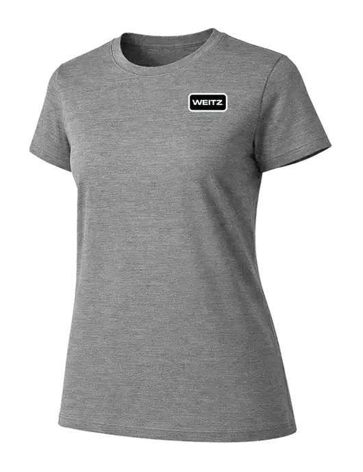 Womens Ring Spun Light Grey Heather 4.5 oz T-Shirt w/Weitz Logo
