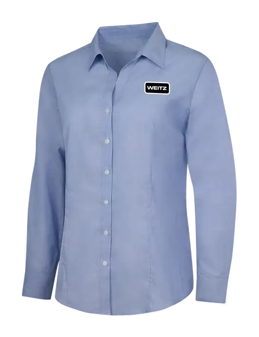 Light Slate Blue Womens Crosshatch Easy Care Shirt w/Weitz Logo