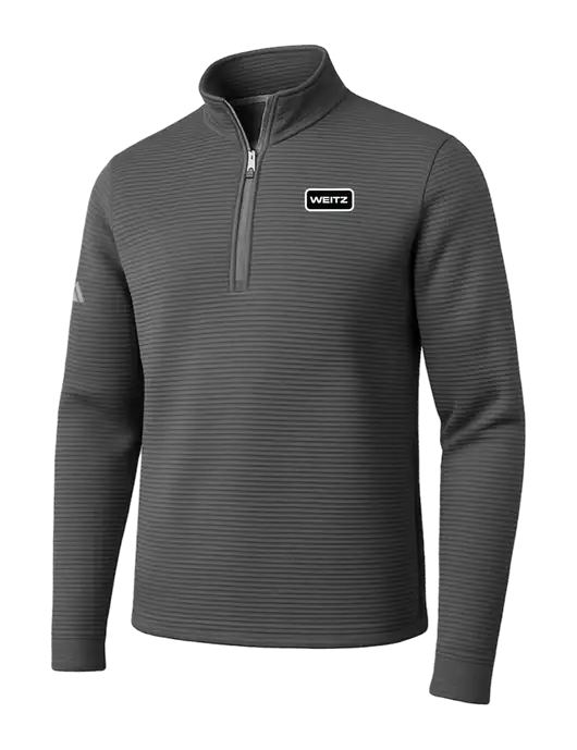 Adidas Medium Grey Spacer Quarter-Zip Pullover w/Weitz Logo