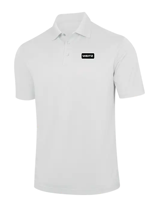 White Performance Fine Jacquard Polo w/Weitz Logo