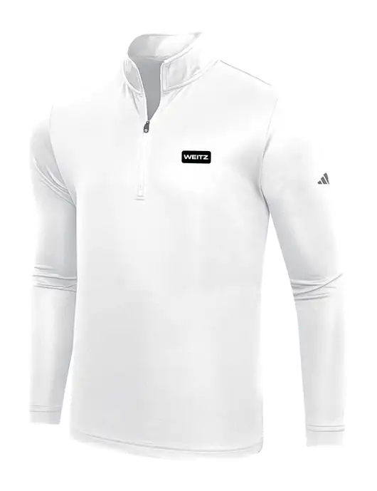 Adidas White  Lightweight Quarter Zip Pullover w/Weitz Logo