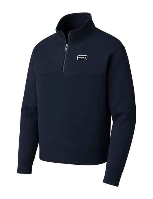Mercer+Mettle Dark Navy Linear Texture Quarter Zip w/Weitz Logo