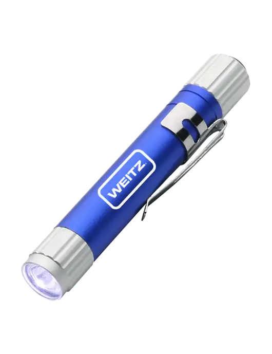 Blue Aluminum LED Penlight w/Weitz Logo