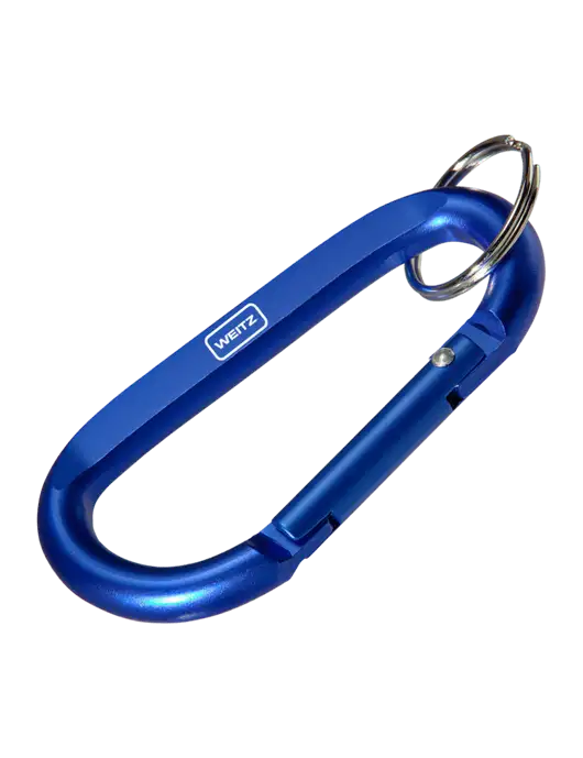 Blue Carabiner & Key Ring w/Weitz Logo