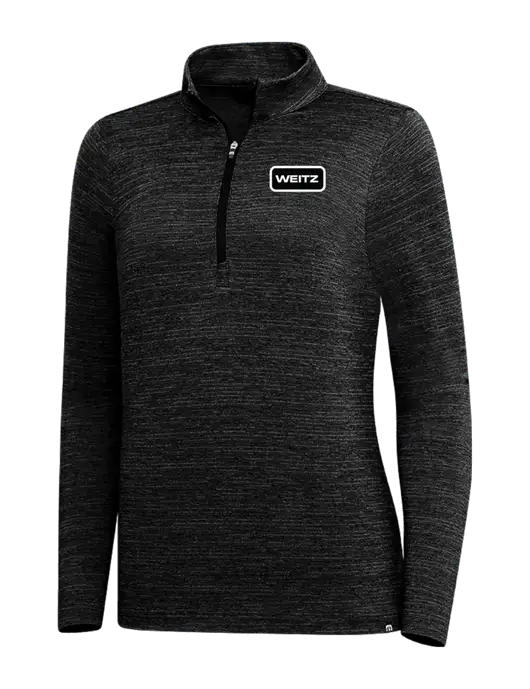TravisMathew Black Womens Crestview 1/4 Zip w/Weitz Logo