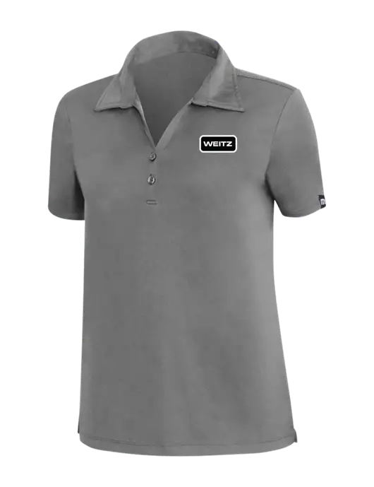 TravisMathew Med Dark Grey Womens Coto Performance Polo w/Weitz Logo