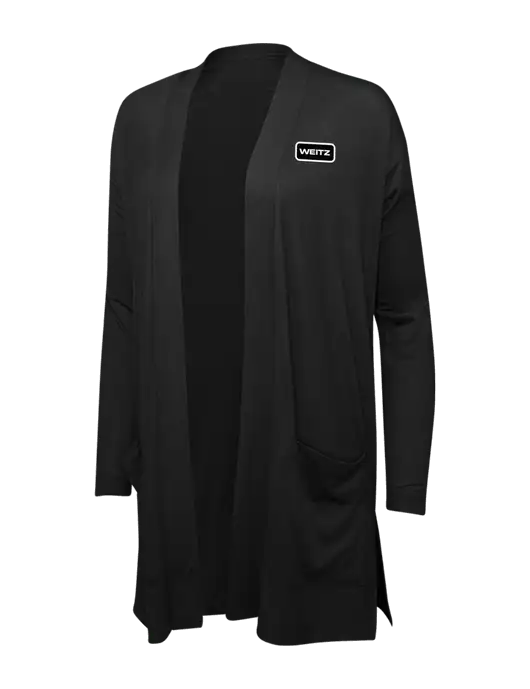Black Womens Concept Long Pocket Cardigan w/Weitz Logo
