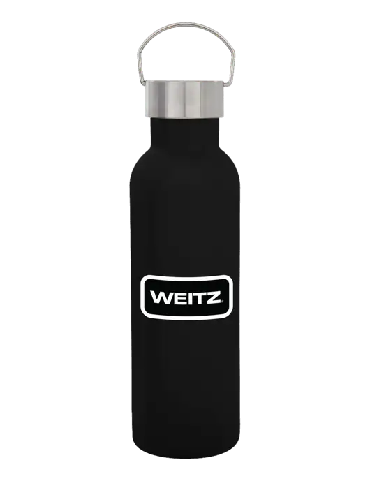28 oz Black Bubbli Stainless Steel Bottle w/Weitz Logo