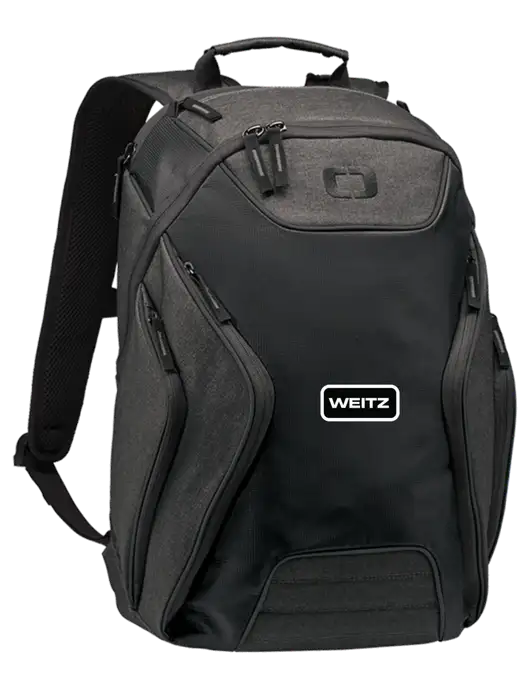 OGIO Black/Heather Grey Hatch Laptop Backpack
 w/Weitz Logo