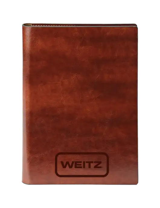 Fabrizio Brown 7 x 9.625 Padfolio & Notepad w/Weitz Logo