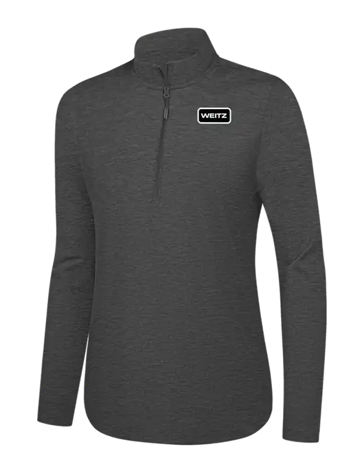  Womens Dark Grey Heather C-FREE Double Knit 1/4-Zip w/Weitz Logo