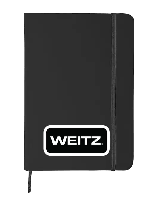 Black Comfort Touch Bound Journal 5" X 7" w/Weitz Logo