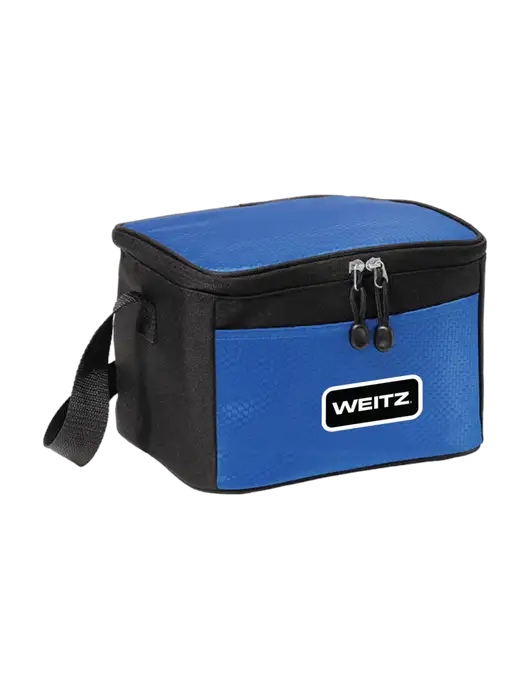 6 Can Twilight Blue/Black Cube Cooler w/Weitz Logo