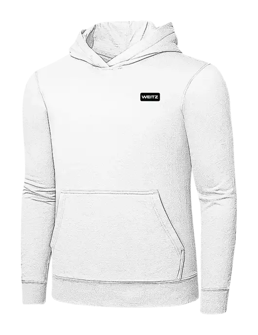 White 7.8 oz Ring Spun Hooded Sweatshirt w/Weitz Logo