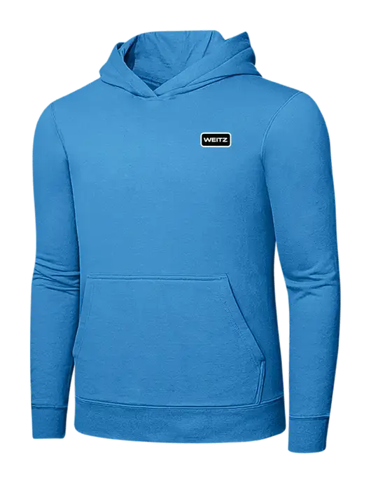 Light Aqua Blue 7.8 oz Ring Spun Hooded Sweatshirt w/Weitz Logo