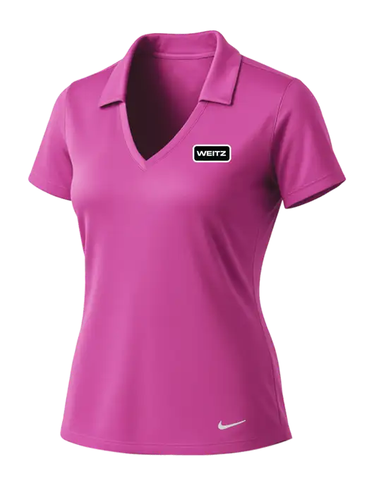 NIKE Pink Fire Womens Dri-Fit Vertical Mesh Polo w/Weitz Logo