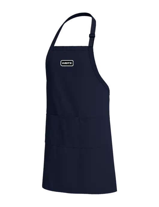 Easy Care Extra Long Bib Navy Apron with Stain Release w/Weitz Logo