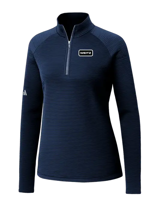 Adidas Womens Navy Spacer Quarter-Zip Pullover  w/Weitz Logo