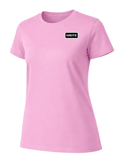Womens Ring Spun Candy Pink 4.5 oz T-Shirt w/Weitz Logo