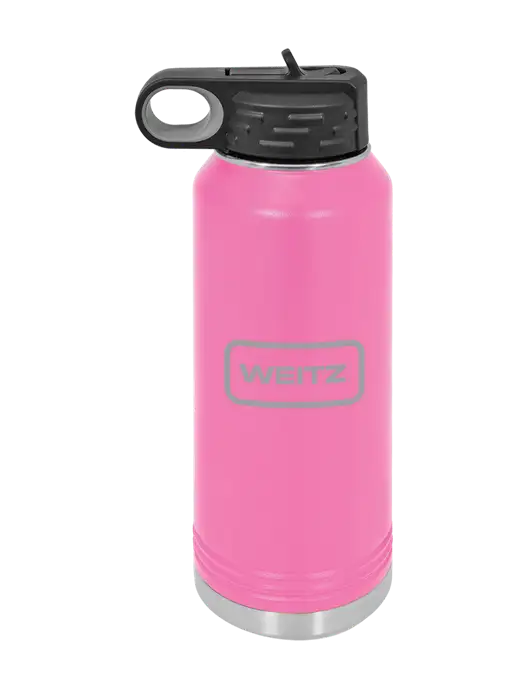 Polar Camel 32 oz Powder Coated Pink Vacuum Insulated Water Bottle w/Weitz Logo