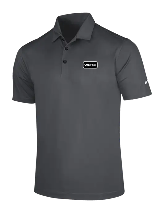 NIKE Dark Grey Dri-Fit Vertical Mesh Polo w/Weitz Logo