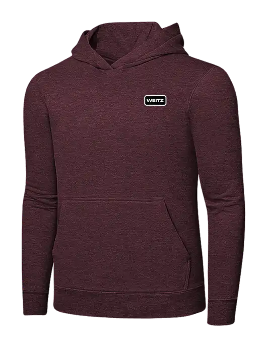 Heather Maroon 7.8 oz Ring Spun Hooded Sweatshirt w/Weitz Logo