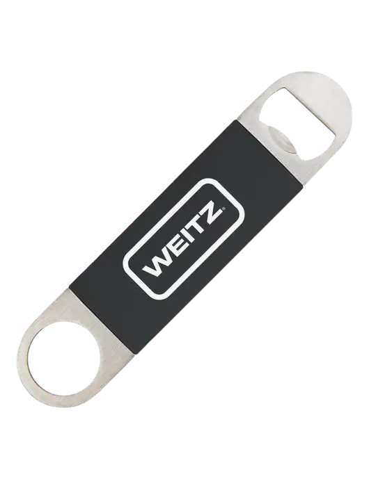 Black Bottle Opener with Silicone Grip w/Weitz Logo
