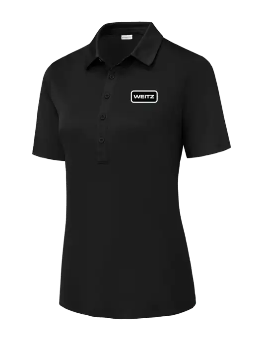 Black Womens Posi-UV Pro Polo w/Weitz Logo