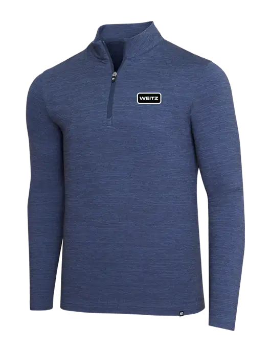 TravisMathew Navy Heather Crestview 1/4 Zip w/Weitz Logo