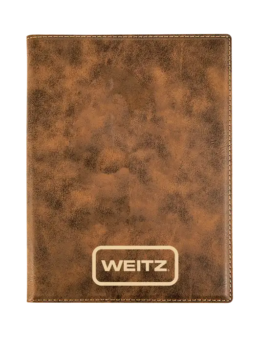 Rustic Leatherette 7 x 9 Portfolio with Notepad w/Weitz Logo