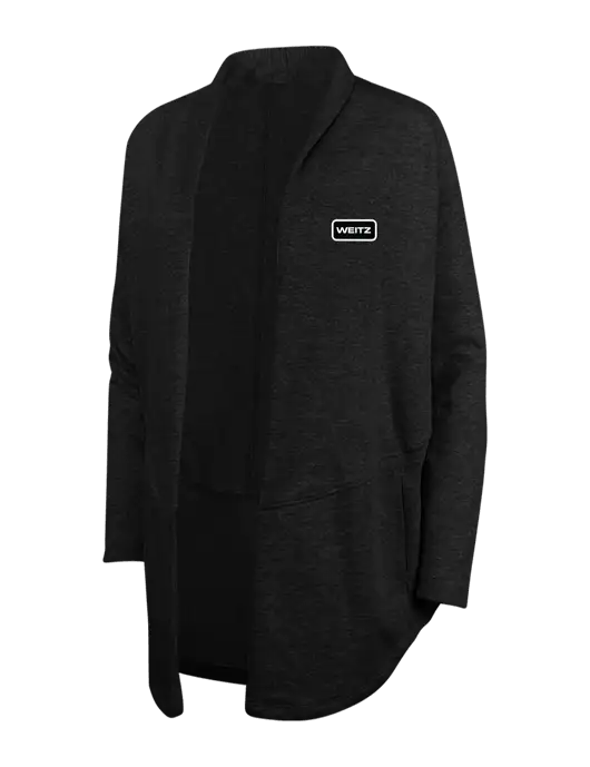 Deep Black/Charcoal Heather Womens Interlock Cardigan w/Weitz Logo