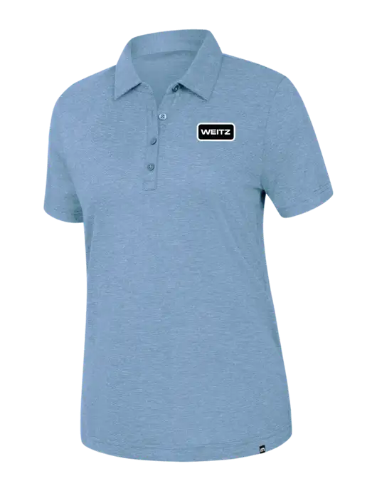 TravisMathew Womens Light Blue Heather Sunnyvale Polo w/Weitz Logo