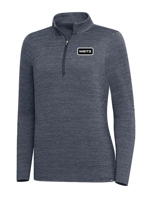 TravisMathew Navy Heather Womens Crestview 1/4 Zip w/Weitz Logo