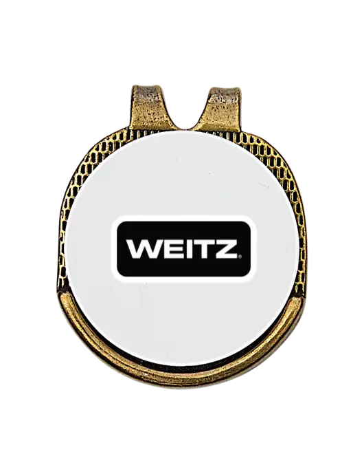 Antique Gold Hat Clip w/Golf Ball Marker w/Weitz Logo