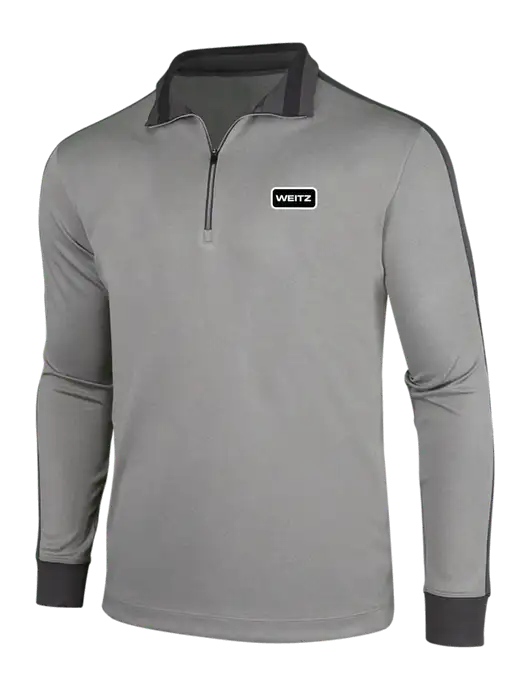 NIKE Athletic Grey/Heather Dark Grey Dry-Fit 1/2 Zip Cover-Up w/Weitz Logo