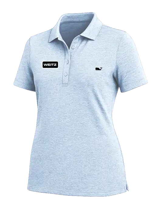 Vineyard Vines Womens Light Blue Edgartown Pique Polo w/Weitz Logo